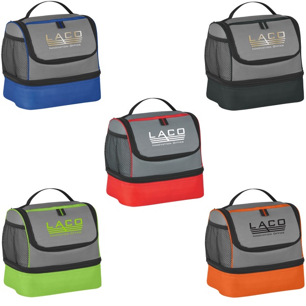 JH3513 Two Compartment Lunch Pail Bag With Cust...
